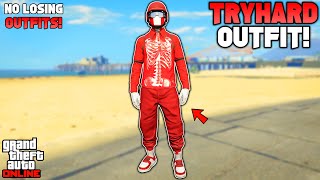 Easy Red Joggers Ripped Shirt Glitch Tryhard Modded Outfit In GTA 5 Online No Transfer [upl. by Pendergast]