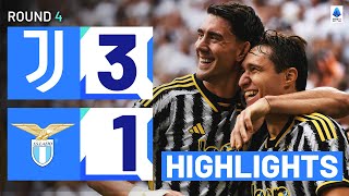 JuventusLazio 31  Vlahovic steals the show in Turin Goals amp Highlights  Serie A 202324 [upl. by Esiocnarf]