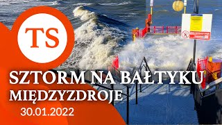 Sztorm na Bałtytku w Międzyzdrojach z plaży i molo  Styczeń 2022  4K [upl. by Rap361]