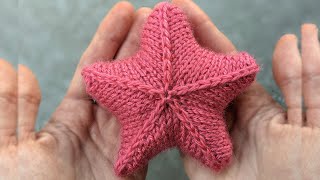 Knit FivePoint 3D Star Tutorial [upl. by Ahseiym]