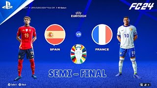 Spain Vs France Semi Final EURO 24  FC24  4K60FPS [upl. by Ayanad]