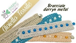 Gioiello tessile  Bracciale  TUTORIAL  HobbyPerlinecom [upl. by Nosirrah]