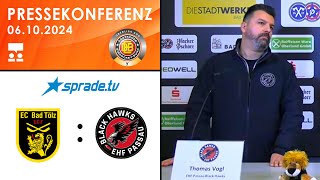 06102024  Pressekonferenz  Tölzer Löwen vs EHF Passau Black Hawks [upl. by Idnarb641]