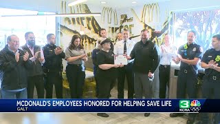 2 Sacramento Countyarea McDonalds employees honored after saving customer [upl. by Nodnyl789]