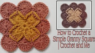 How To Crochet a Bavarian Stitch Granny Square  Crochet and Me [upl. by Arykahs]