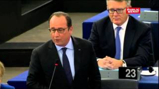 François Hollande répond à Marine Le Pen au Parlement européen [upl. by Hanah]