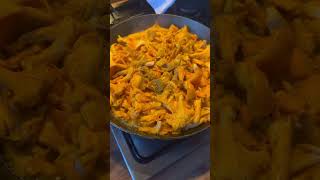 Chanterelle mushrooms 🍄‍🟫 asmr cooking asmrfood foodvideos chanterelles [upl. by Docia]