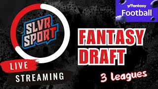 SLVRsport LIVE Draft for 3 Yahoo Leagues  2024 Yahoo Fantasy Football [upl. by Lawrence]