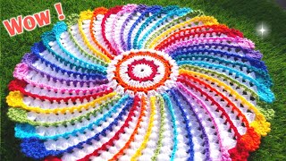 Lovely 🌈 Crochet Trendy Tablemat Tablecloth Doilly Thalposh  🌈 रंगीन थालपोश [upl. by Nordna99]