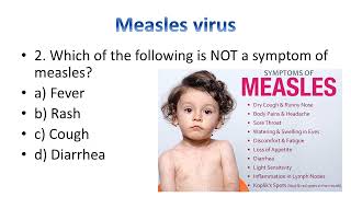 measles Mcqs virology microbiology safamed lecture [upl. by Weinshienk534]