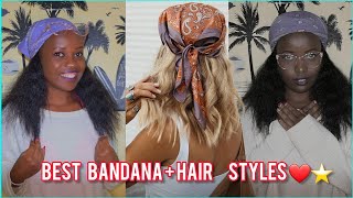 HOW to WEAR a BANDANA on NATURAL HAIR quick Styles [upl. by Amati]