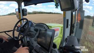 CABVIEW Claas Axion 870 GPS w Amazone centaur 4002 [upl. by Lavinie]