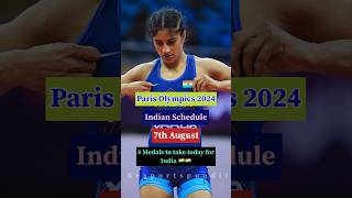 Paris Olympics 2024  Indias Schedule for 7th August  How many Medals will India win  india [upl. by Engracia640]