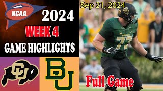 Colorado vs Baylor Full Game 92124 Week 4 [upl. by Urbas125]