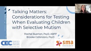 Talking Matters Consideration for Testing When Evaluating ChildrenWith Selective Mutism [upl. by Autry]