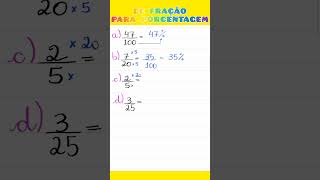 💥PORCENTAGEM  De FRAÇÃO para a forma percentual 💡 [upl. by Asirram]