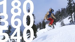 How To 180 360 and 540  Snowboarding Tricks [upl. by Saidee464]