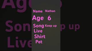 Name age song live shirt pet [upl. by Susann]