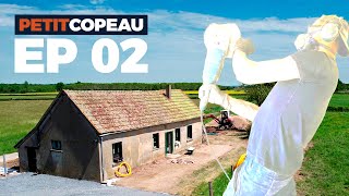 Rénovation extrême Ep 2  Maçonnerie  dalle béton et ouverture des murs [upl. by Assirehs]