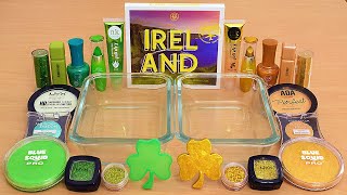 Green vs Gold  Mixing Makeup Eyeshadow Into Slime ASMR [upl. by Nenad]