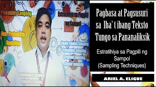 Estratihiya sa pagpili ng sampol o Sampling Techniques [upl. by Carboni]