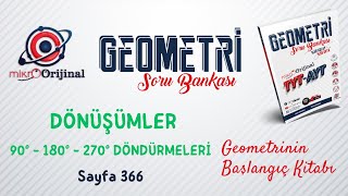 90°  180°  270° DÖNDÜRMELERİ  Dönüşümler  Mikro Orijinal Geometri Soru Bankası [upl. by Hctub555]