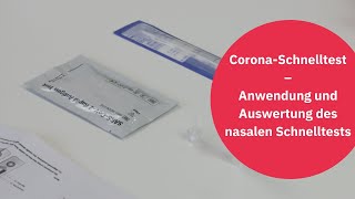 Nasaler Corona Schnelltest Anleitung zur richtigen Anwendung und Auswertung des Tests  COVID19 [upl. by Amar814]