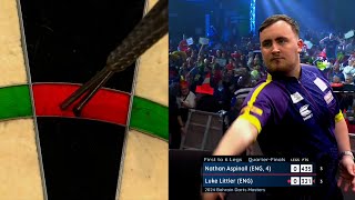 LUKE LITTLER HITS A NINE DARTER ON THE WORLD SERIES [upl. by Eilasor]