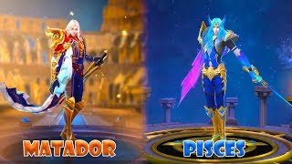 Lancelot  Pisces Zodiac Skin VS Matador Epic Skin  Mobile Legends [upl. by Adnic830]