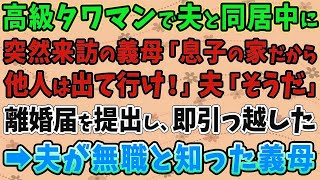 【スカッとする話】高級タワマンで夫と同居中に 突然来訪の義母「息子の家だから 他人は出て行け！」夫「そうだ」 離婚届を提出し、即引っ越した ➡夫の秘密を知った義母は [upl. by Celle]