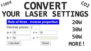 How to ConvertScale Settings for Different Wattage Machines  Fiber Laser Tutorial 20w 30w 50w [upl. by Giovanna]