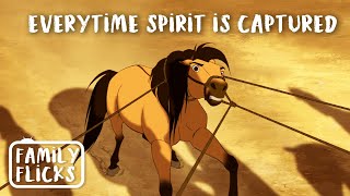 Every time Spirit Gets Captured  Spirit Stallion of the Cimarron 2002  Family Flicks [upl. by Paulita]