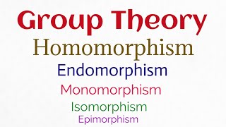 Group Theory Homomorphism Endomorphism Monomorphism Isomorphism Epimorphism [upl. by Daisy]