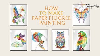 HOW TO MAKE PAPER FILIGREE PAINTING [upl. by Dahlia]