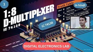 18 Demultiplexer using ic 741381 to 8 Demux experiment on experimental kit [upl. by Gombach]