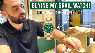 Retail Therapy Getting the Call For A Rare Rolex DayDate 40 Green Dial [upl. by Fortunio673]