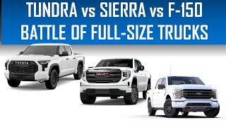 TOYOTA TUNDRA vs GMC SIERRA vs FORD F150  FULL SIZE TRUCK COMPARISON BY ENGINEER [upl. by Siriso166]