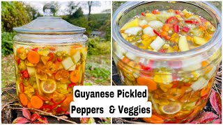 Guyanese 🇬🇾Pickled Peppers pickles pickledvegetables peppersauce guyaneserecipe [upl. by Hoagland786]