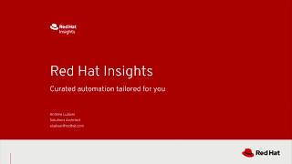 Red Hat Insights w Red Hat Satellite demo [upl. by Asserak872]