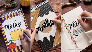 7 Creative Front page Designs for Math  DIY Notebook Cover Designs  NhuanDaoCalligraphy [upl. by Alik999]