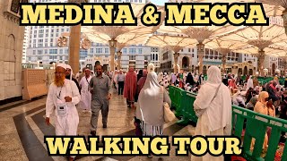 Medina And Makkah Mecca Walking Tour  Saudi Arabia [upl. by Anihtyc83]