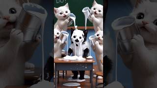 Cute Black Cat School life insult and white Cats hybrids❤️ytshorts animals kids shorts [upl. by Irrabaj]