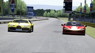 Bugatti Chiron Pur Sport vs Ferrari SF90 Stradale Fiorano at Old Monza [upl. by Rizzi]