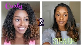 Curly to Straight Straightening Natural Hair [upl. by Enidualc490]