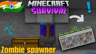 I made a zombie spawner XP farm 🤯 How to make zombie spawner 😱XP farm Easy [upl. by Anaibib]