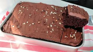 Chocolate Tray Bake  Chocolate Sheet Cake from Scratch [upl. by Nnylesor]