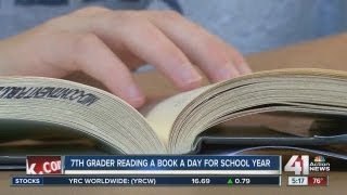 7th grader reading a book a day for school year [upl. by Hillyer]