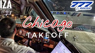 B777 ORD 🇺🇸 Chicago  TAKEOFF 10L  4K Cockpit View  ATC amp Crew Communications [upl. by Nancie]