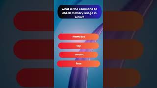 What is the command to check memory usage in Linux quiz [upl. by Festatus]