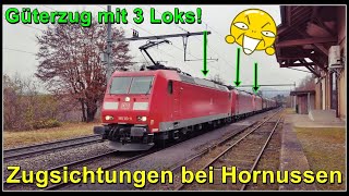 Güterzug mit 3 Loks  Züge beim stillgelegten Bahnhof Hornussen Kanton Aargau Schweiz 2021 [upl. by Ihcehcu]